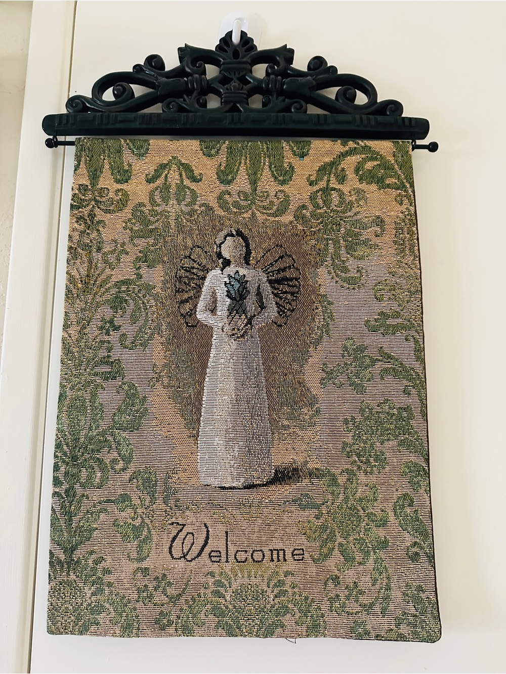 Willow Tree Tapestry-Welcome Wall Hanging - With Decorative Wood Hanger - Picture 1 of 6